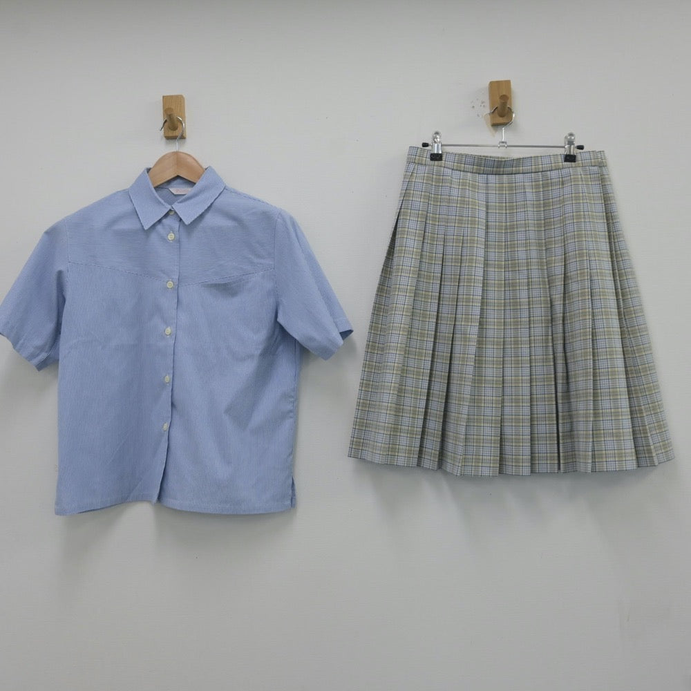 【中古】青森県 黒石商業高等学校 女子制服 3点（シャツ・スカート）sf014123