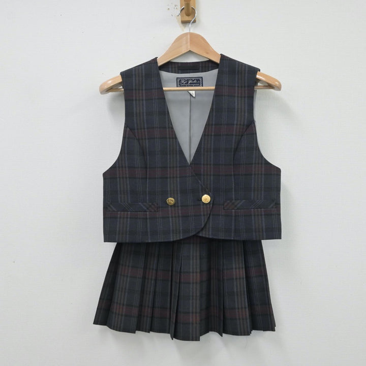 【中古】岐阜県 羽島高等学校 女子制服 2点（ベスト・スカート）sf014128