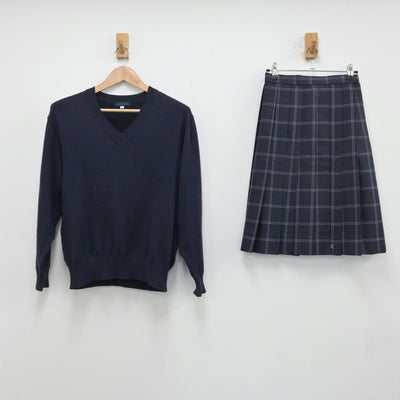 【中古】東京都 葛飾野高等学校 女子制服 5点（ブレザー・ニット・スカート）sf014133