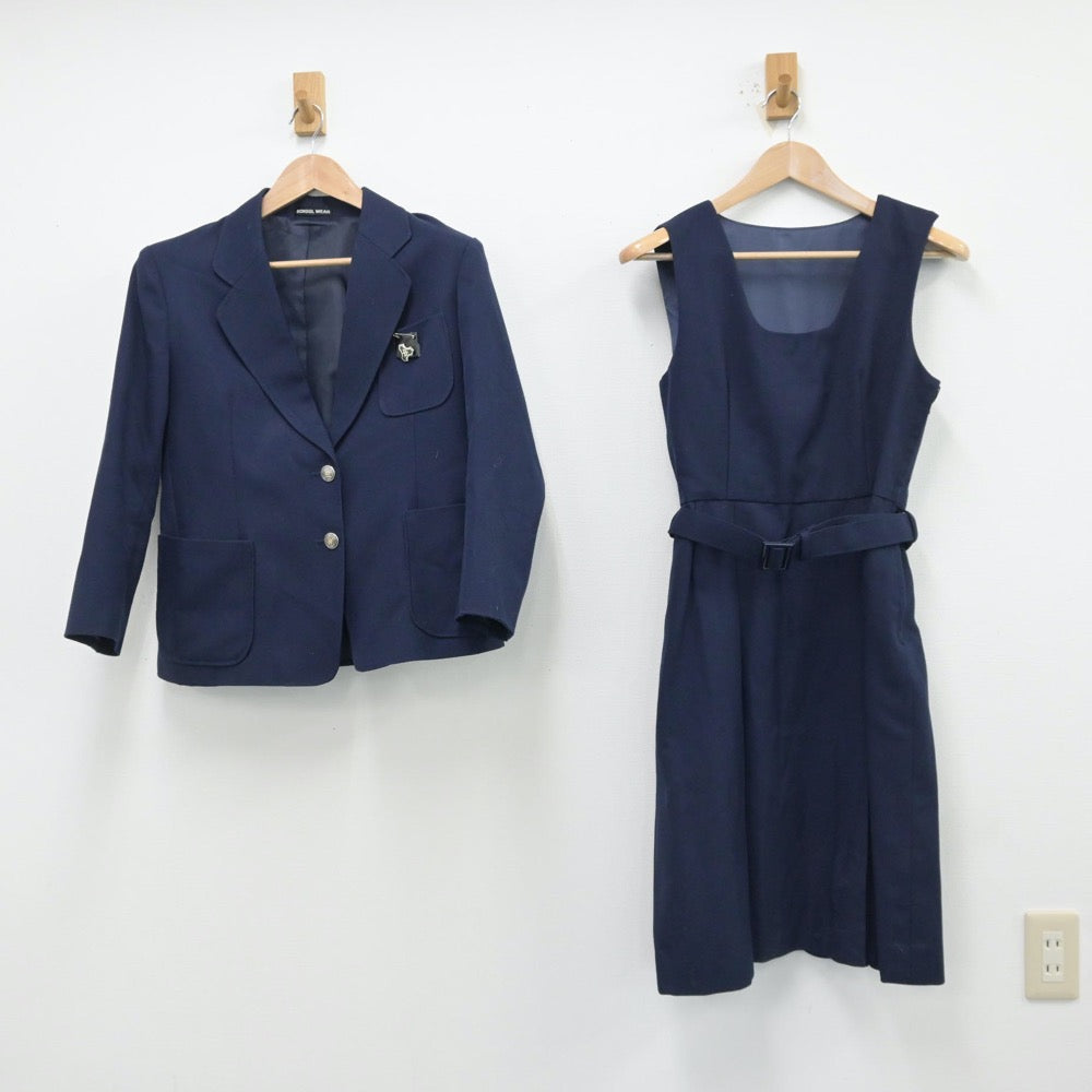 【中古】東京都 緑中学校 女子制服 4点（ブレザー・ジャンパースカート）sf014146