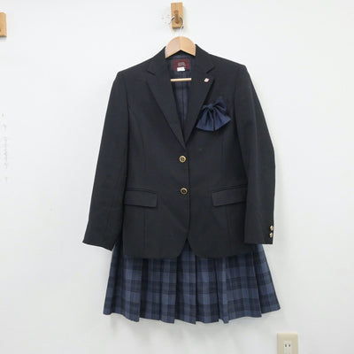 【中古】愛知県 岩津高等学校 女子制服 4点（ブレザー・ニット・スカート）sf014148