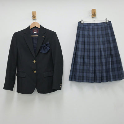 【中古】愛知県 岩津高等学校 女子制服 4点（ブレザー・ニット・スカート）sf014148