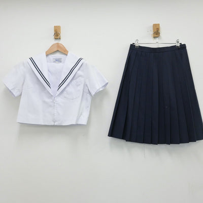 【中古】愛知県 上郷中学校 女子制服 2点（セーラー服・スカート）sf014149