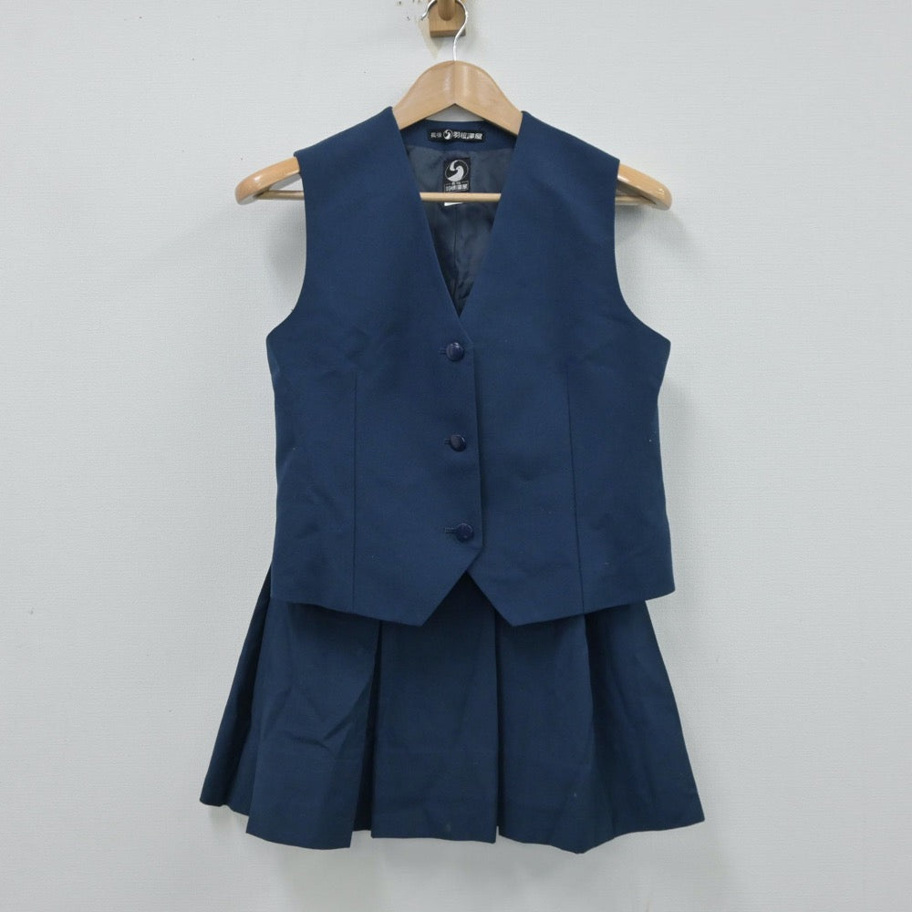 【中古】神奈川県 綾瀬中学校 女子制服 2点（ベスト・スカート）sf014155