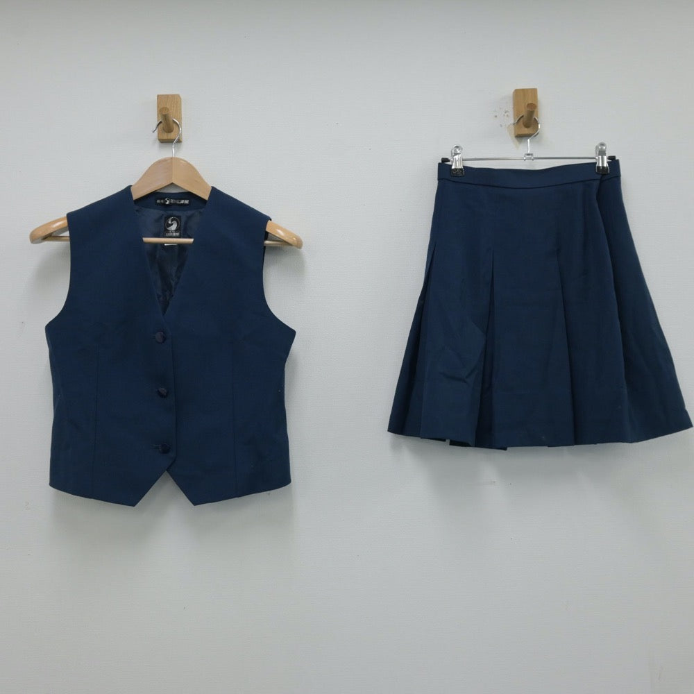 【中古】神奈川県 綾瀬中学校 女子制服 2点（ベスト・スカート）sf014155