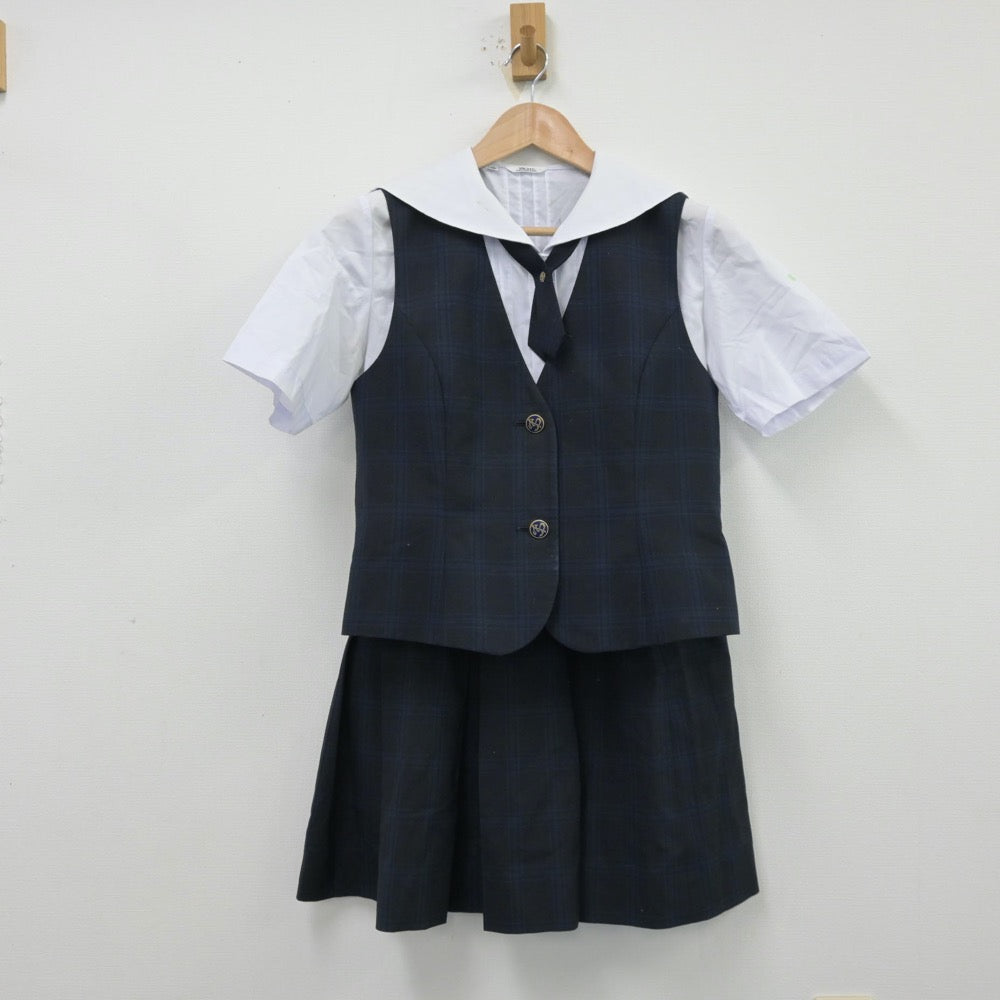 【中古】神奈川県 東海大付属相模高等学校 女子制服 5点（シャツ・ベスト・スカート）sf014157