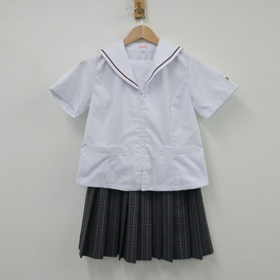 【中古】茨城県 常総学院高等学校 女子制服 3点（セーラー服・セーラー服・スカート）sf014166