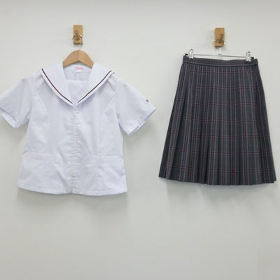 【中古】茨城県 常総学院高等学校 女子制服 3点（セーラー服・セーラー服・スカート）sf014166