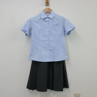 【中古】広島県 福山中学校 女子制服 2点（シャツ・スカート）sf014173