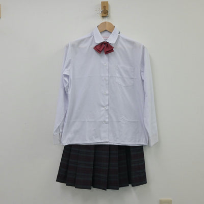 【中古】広島県 神辺中学校 女子制服 5点（ブレザー・シャツ・ニット・スカート）sf014175