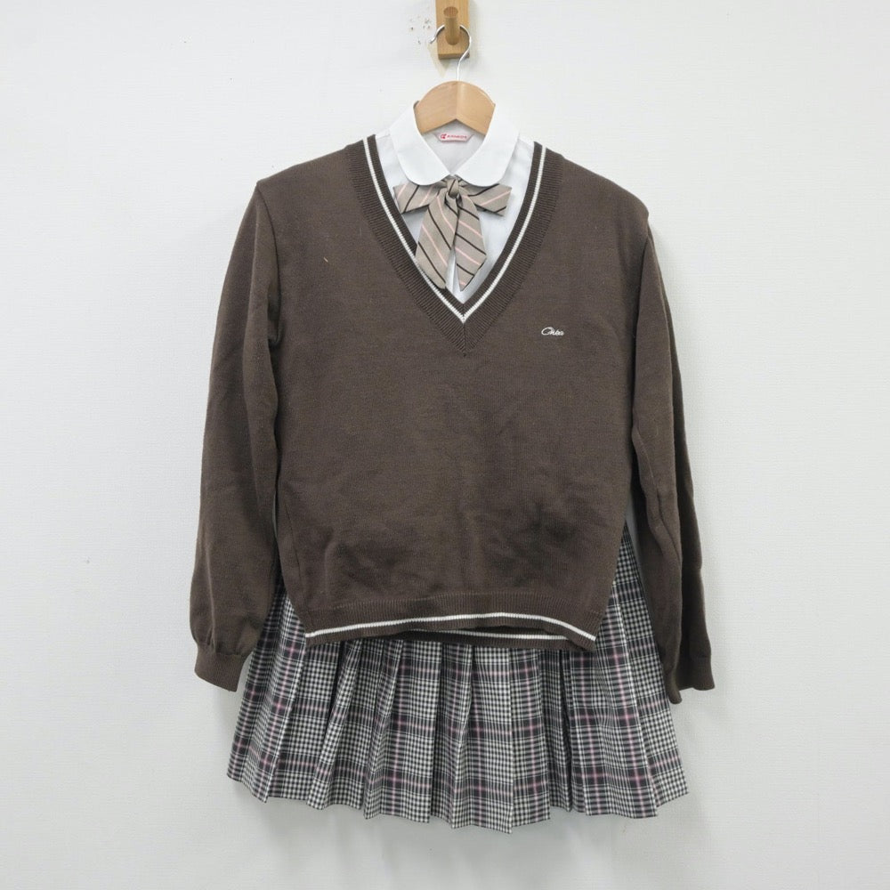 【中古】東京都 日本体育大学桜華高等学校 女子制服 5点（ブレザー・シャツ・ニット・スカート）sf014179