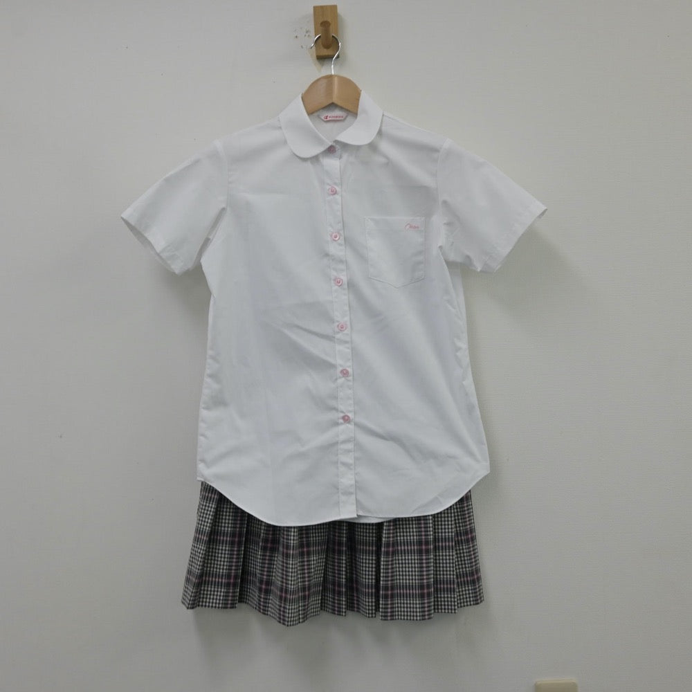 【中古】東京都 日本体育大学桜華高等学校 女子制服 3点（シャツ・ニットベスト・スカート）sf014180