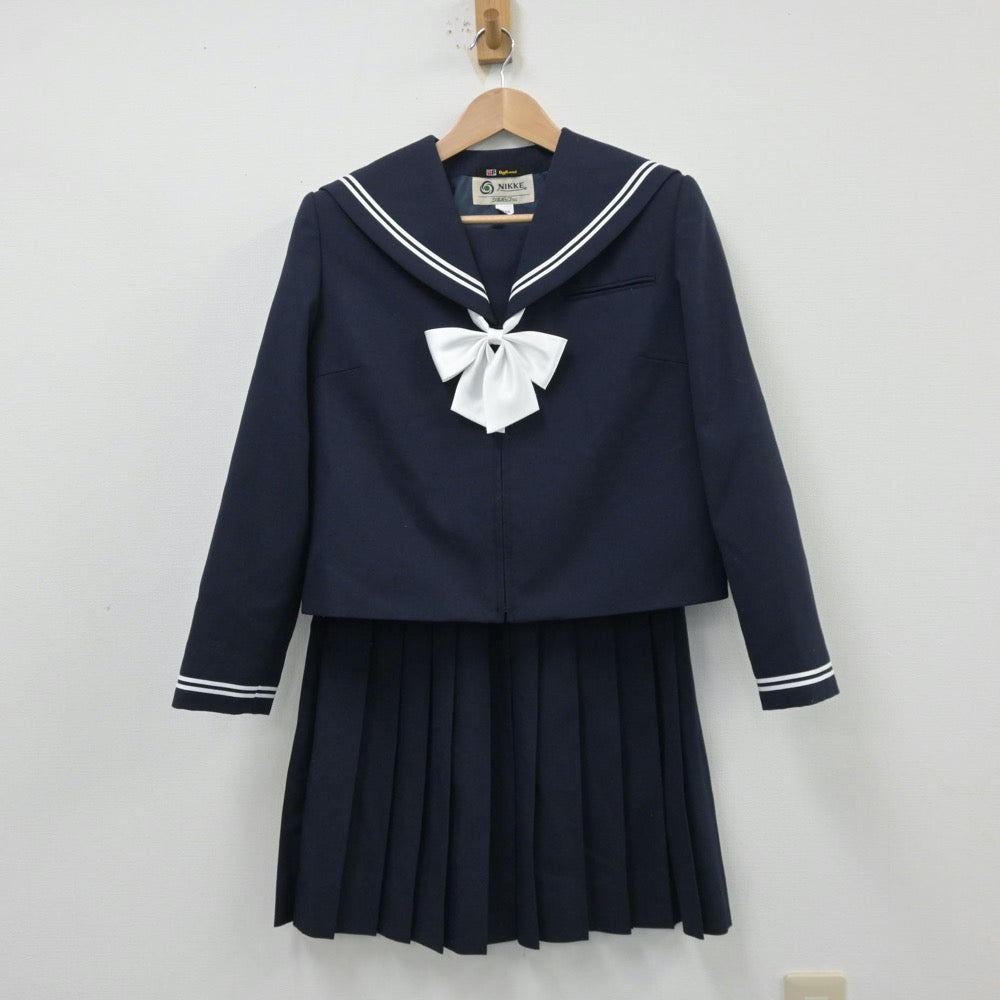 【中古】石川県 浅野川中学校 女子制服 4点（セーラー服・スカート）sf014184