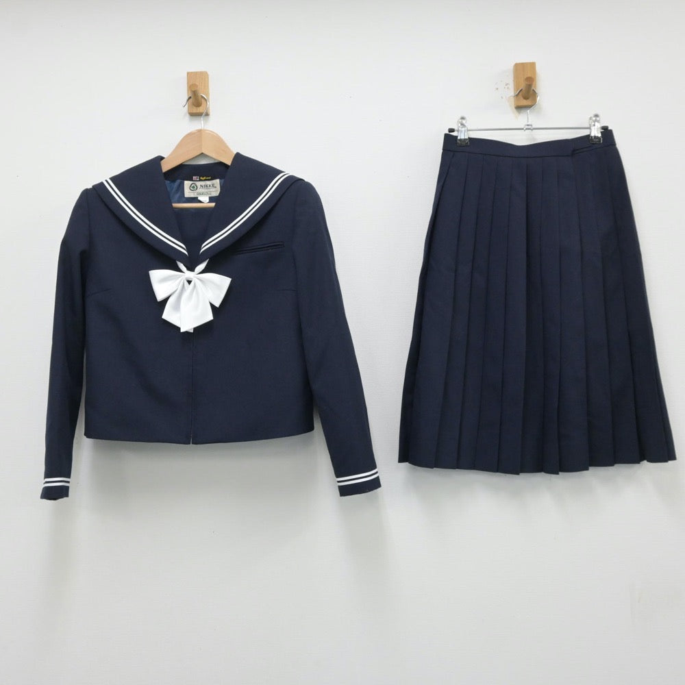 【中古】石川県 浅野川中学校 女子制服 4点（セーラー服・スカート）sf014184