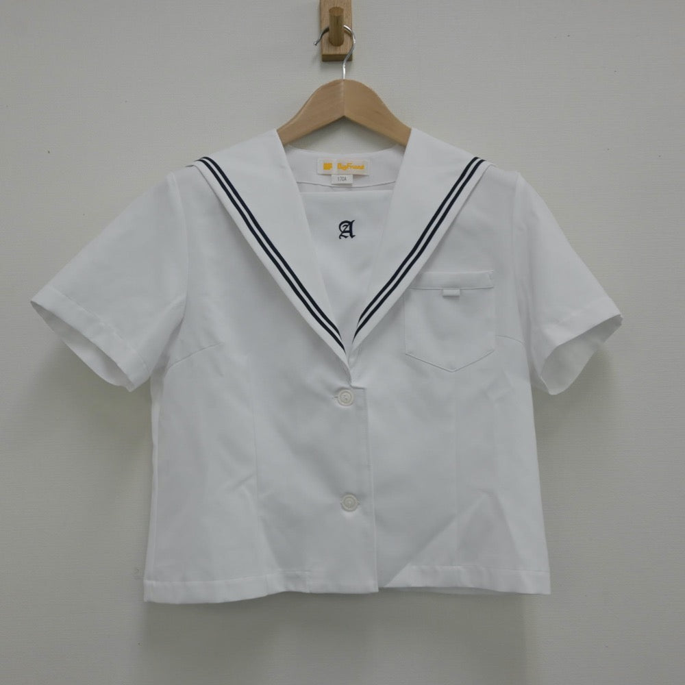 【中古】石川県 浅野川中学校 女子制服 2点（セーラー服・スカート）sf014185