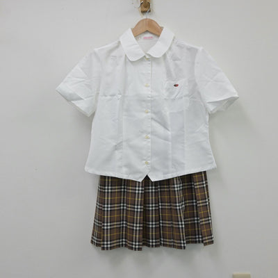 【中古】京都府 福知山成美高等学校 女子制服 5点（シャツ・ニットベスト・スカート）sf014189