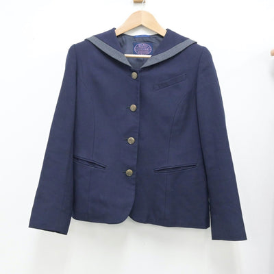 【中古】大阪府 宣真高等学校 女子制服 2点（ブレザー・ジャンパースカート）sf014224