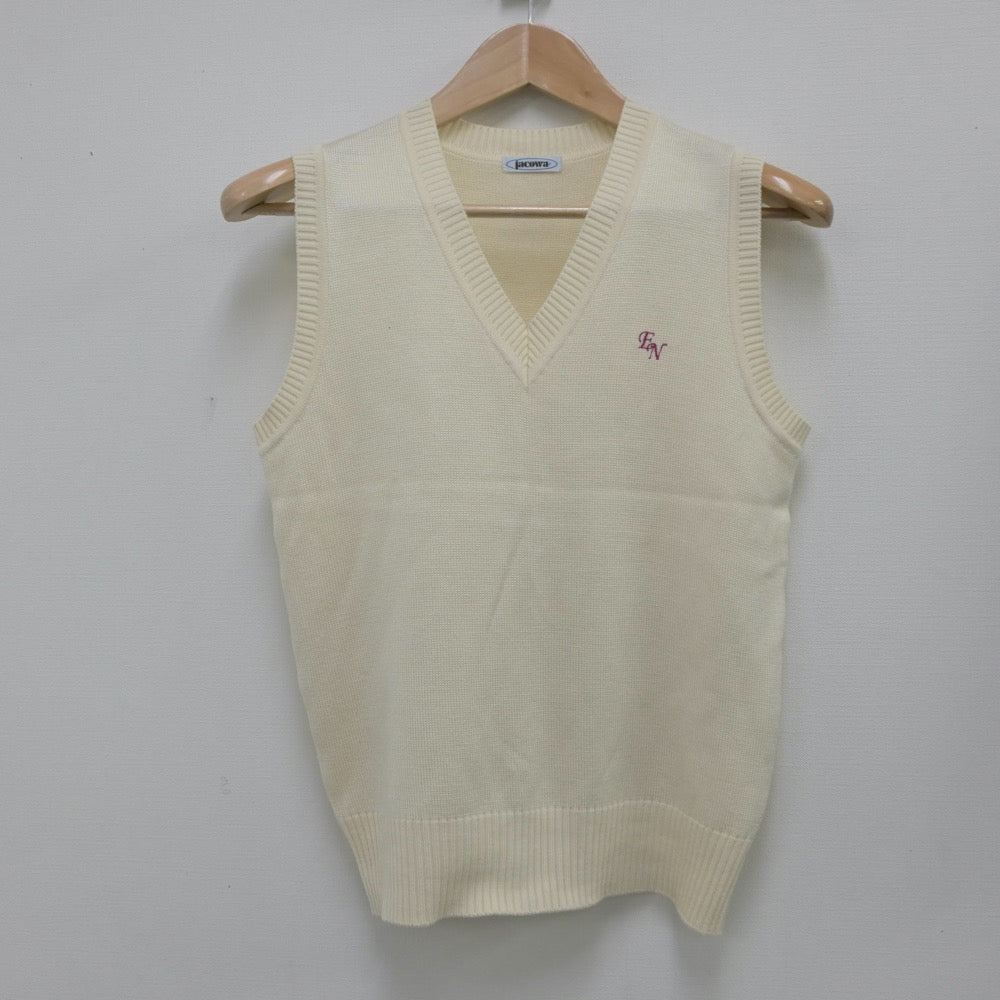 【中古】東京都 江戸川区立ニノ江中学校 女子制服 2点（ニットベスト・スカート）sf014239