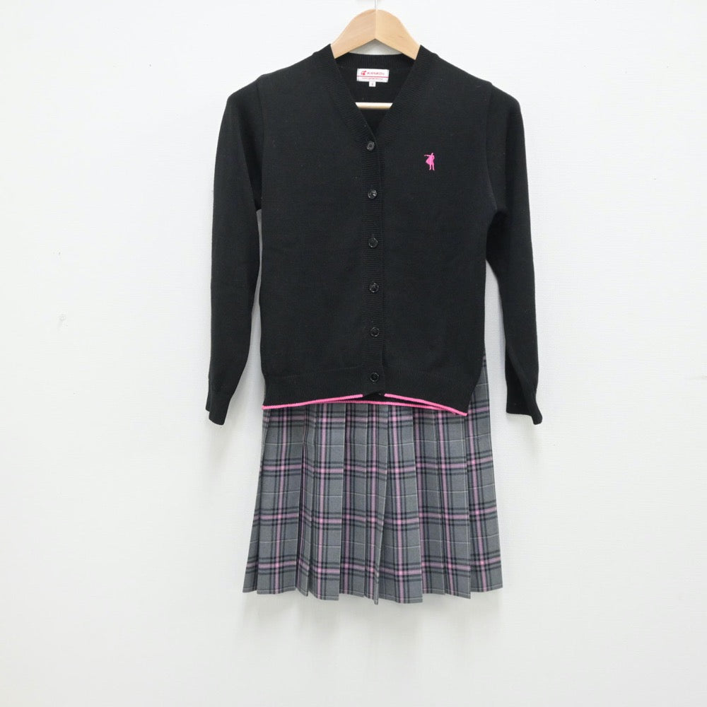 【中古】広島県 クラーク記念国際高等学校広島キャンパス 女子制服 4点（ブレザー・ニット・スカート）sf014246