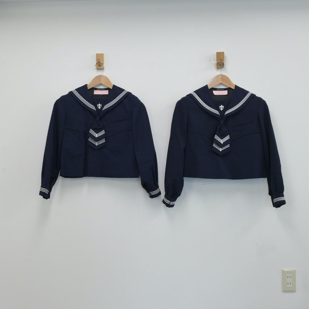 【中古】宮城県 仙台白百合学園中学校 女子制服 2点（セーラー服）sf014260