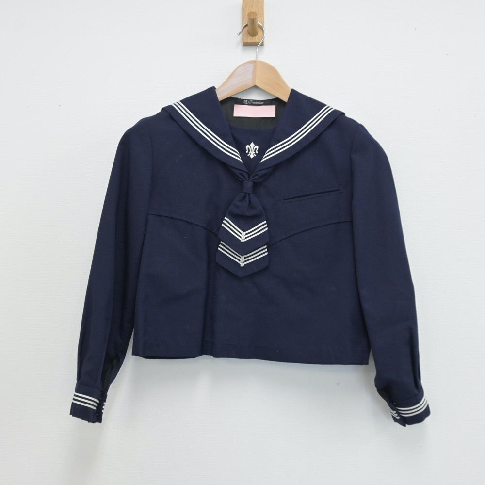 【中古】宮城県 仙台白百合学園中学校 女子制服 2点（セーラー服）sf014260