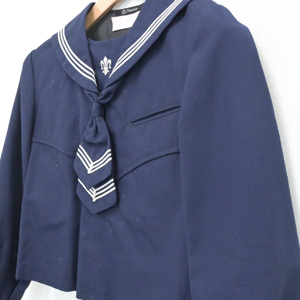 【中古】宮城県 仙台白百合学園中学校 女子制服 2点（セーラー服）sf014260