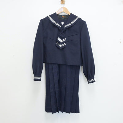 【中古】宮城県 仙台白百合学園中学校 女子制服 4点（セーラー服・スカート・ニット）sf014262