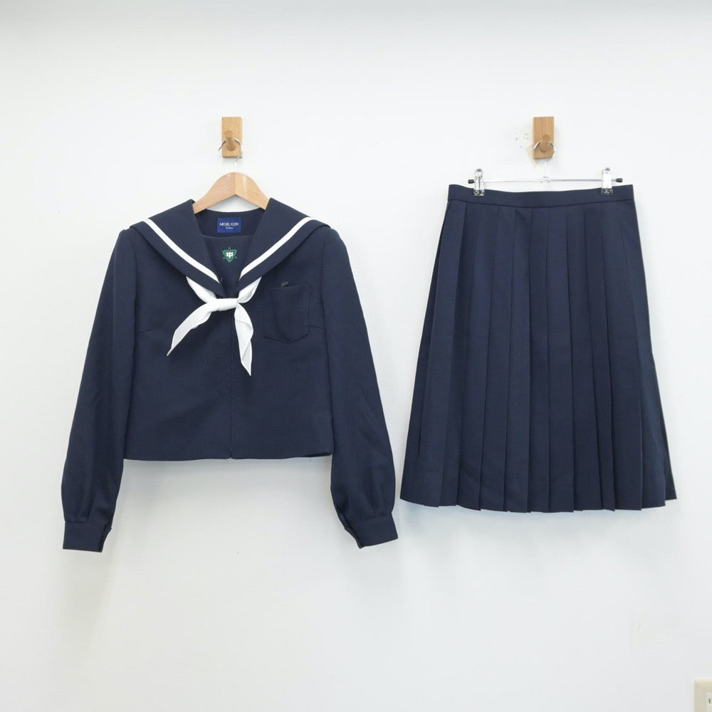 【中古】山口県 山口県防府市立桑山中学校 女子制服 3点（セーラー服・スカート）sf014264