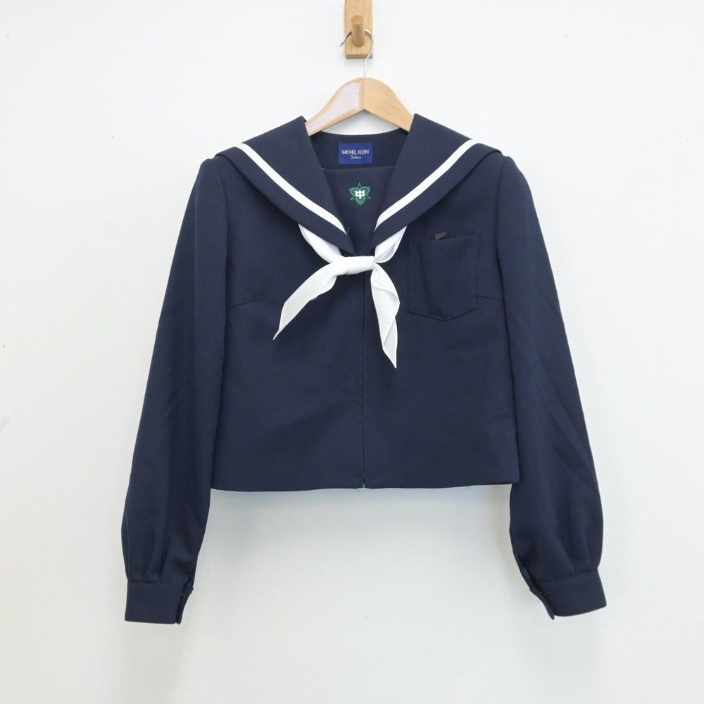 【中古】山口県 山口県防府市立桑山中学校 女子制服 3点（セーラー服・スカート）sf014264