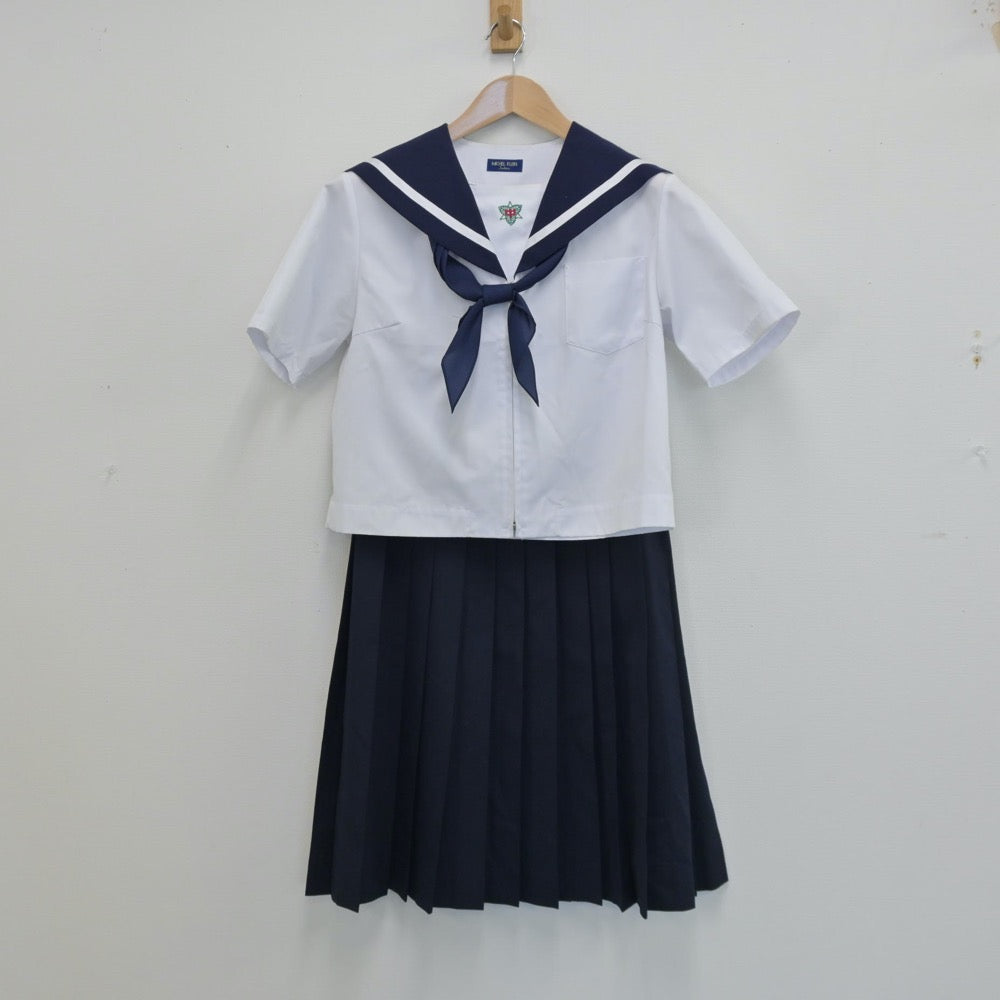 【中古】山口県 山口県防府市立桑山中学校 女子制服 3点（セーラー服・スカート）sf014265