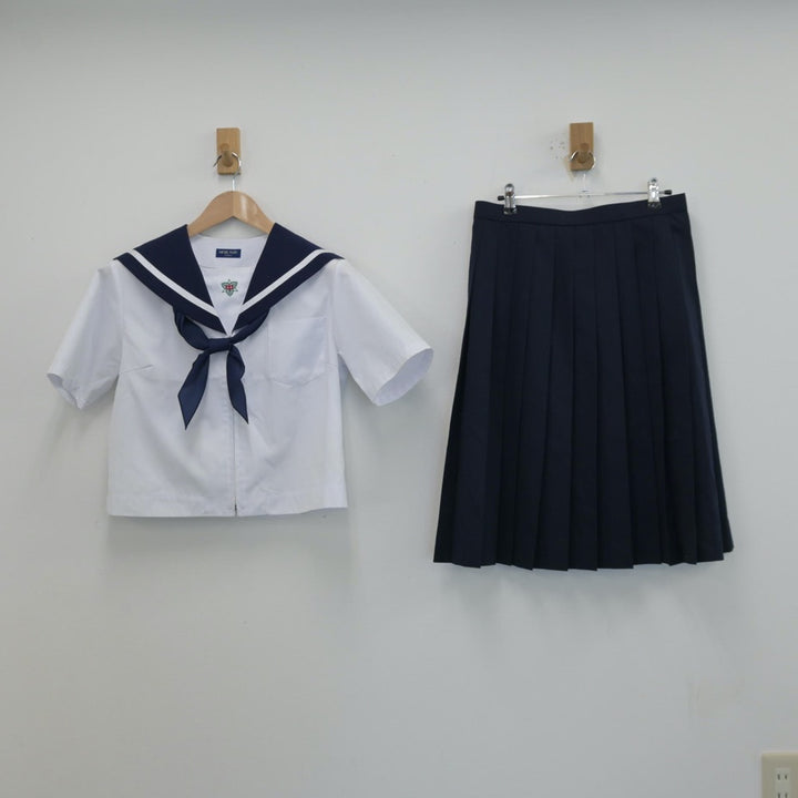 【中古】山口県 山口県防府市立桑山中学校 女子制服 3点（セーラー服・スカート）sf014265