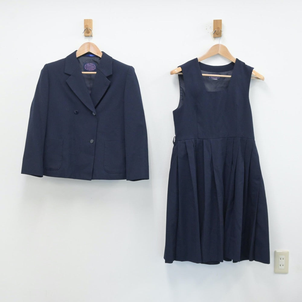 【中古】神奈川県 川崎市立中野島中学校 女子制服 2点（ブレザー・ジャンパースカート）sf014266