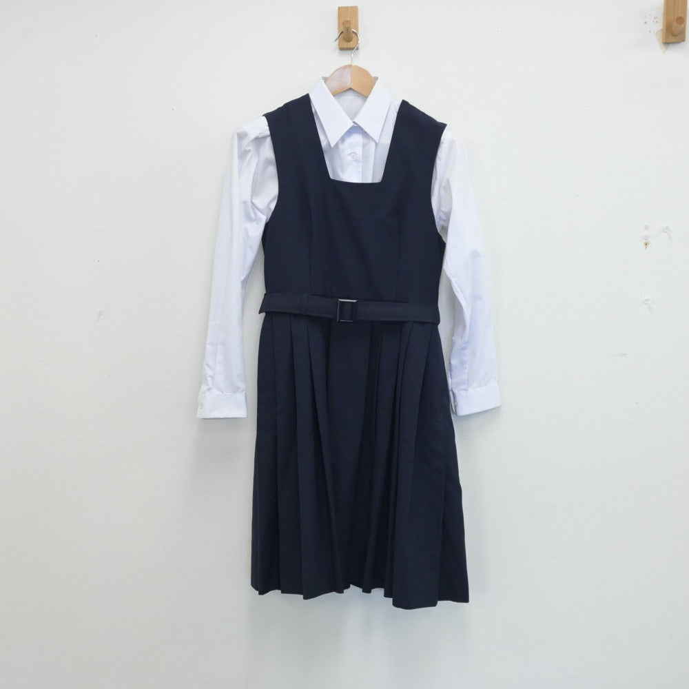 【中古】神奈川県 川崎市立中野島中学校 女子制服 3点（ブレザー・シャツ・ジャンパースカート）sf014267