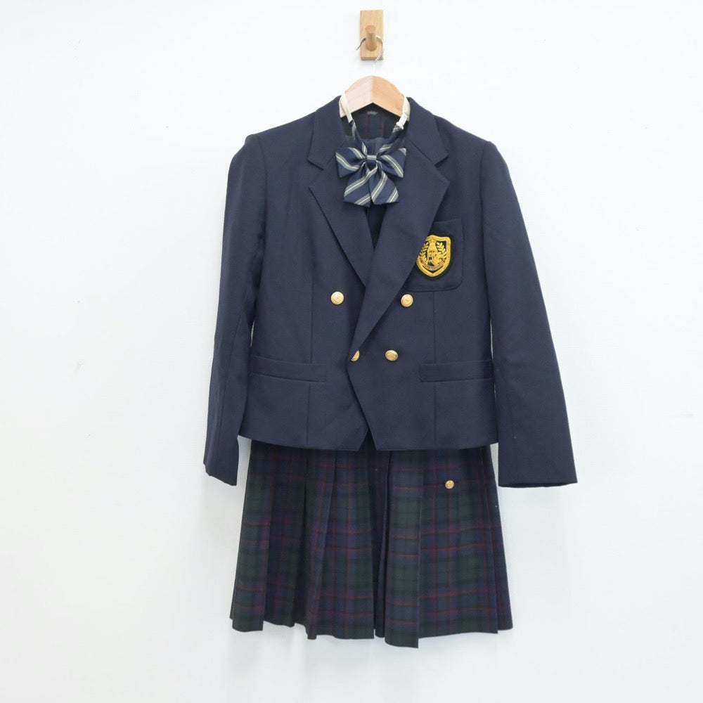 【中古】東京都 鶴川高等学校 女子制服 5点（ブレザー・ベスト・ニットベスト・スカート）sf014289