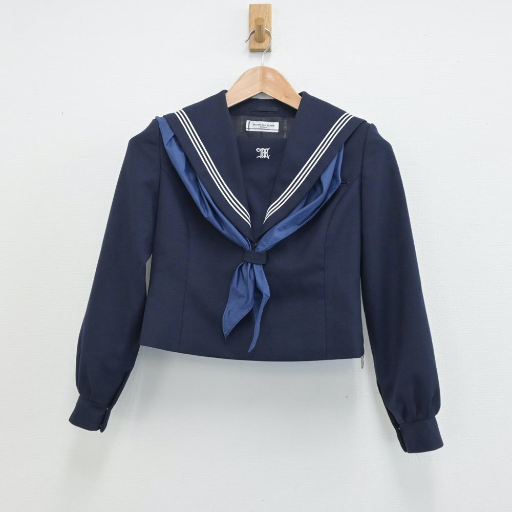 【中古】福岡県 春日市立春日南中学校 女子制服 3点（セーラー服・ニット・ジャンパースカート）sf014301