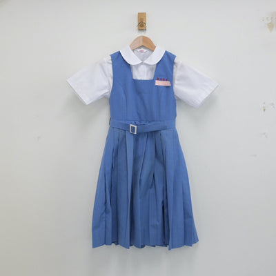 【中古】福岡県 春日市立春日南中学校 女子制服 2点（シャツ・ジャンパースカート）sf014302