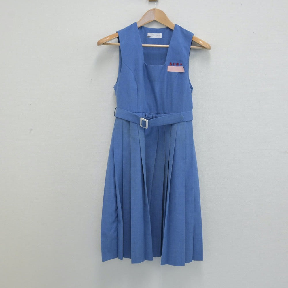 【中古】福岡県 春日市立春日南中学校 女子制服 2点（シャツ・ジャンパースカート）sf014302