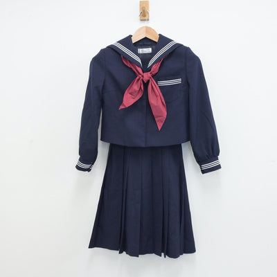 【中古】青森県 八戸市立第一中学校 女子制服 3点（セーラー服・スカート）sf014303