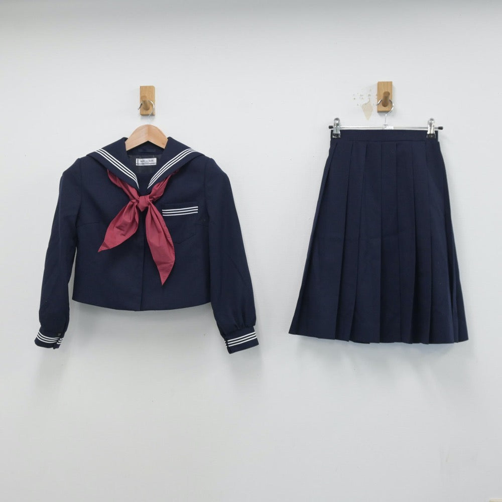 【中古】青森県 八戸市立第一中学校 女子制服 3点（セーラー服・スカート）sf014303