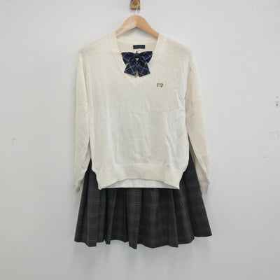 【中古】東京都 広尾学園中学校・高等学校 女子制服 3点（ニット・スカート）sf014317