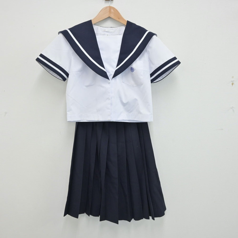 【中古】宮崎県 宮崎県立高鍋高等学校 女子制服 2点（セーラー服・スカート）sf014323