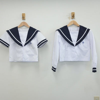 【中古】宮崎県 宮崎県立高鍋高等学校 女子制服 2点（セーラー服・スカート）sf014323