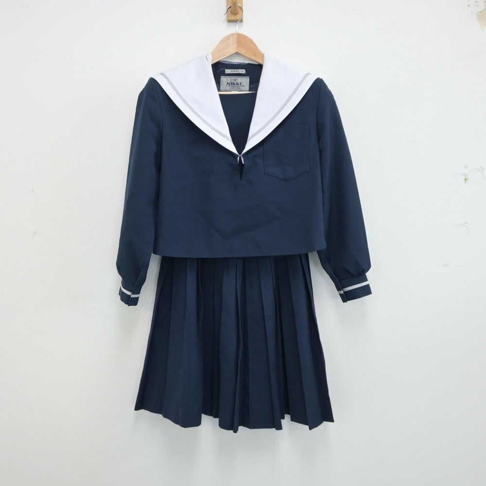 【中古】愛知県 愛知県立西春高等学校 女子制服 3点（セーラー服・ニット・スカート）sf014330