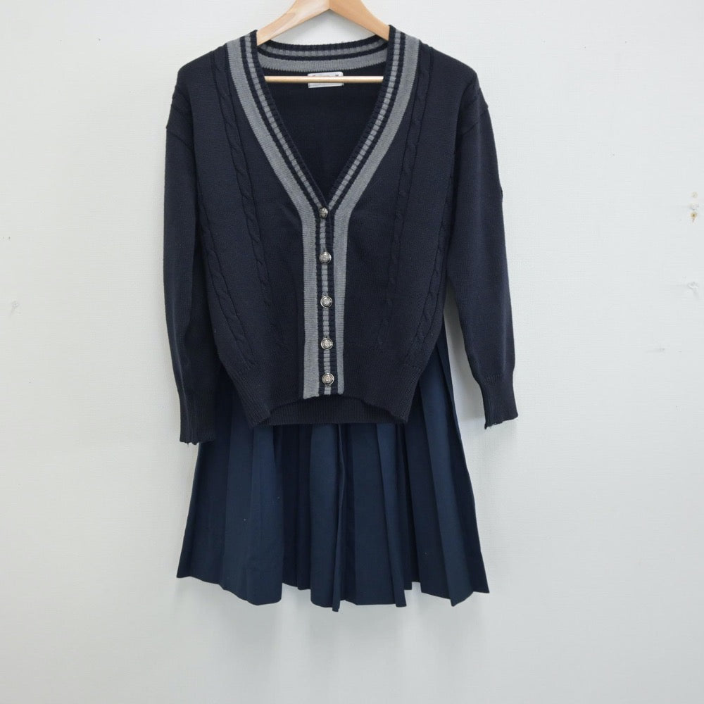 【中古】愛知県 愛知県立西春高等学校 女子制服 3点（セーラー服・ニット・スカート）sf014330