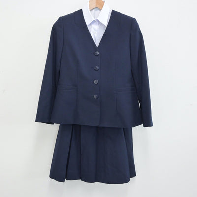 【中古】神奈川県 聖園女学院中学校 女子制服 4点（ブレザー・ベスト・シャツ・スカート）sf014333