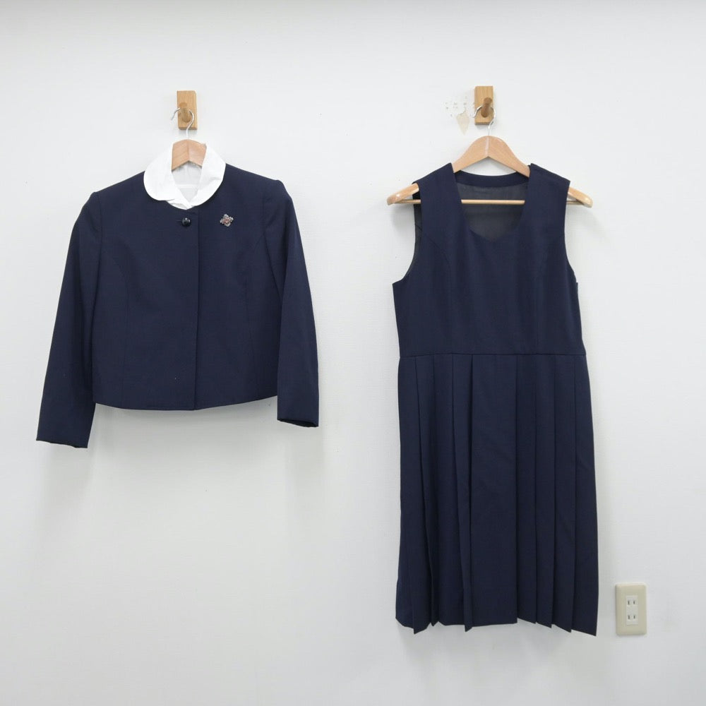 【中古】神奈川県 聖園女学院中学校 女子制服 5点（ブレザー・シャツ・ジャンパースカート）sf014339