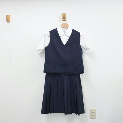 【中古】栃木県 西中学校 女子制服 3点（シャツ・ベスト・スカート）sf014344