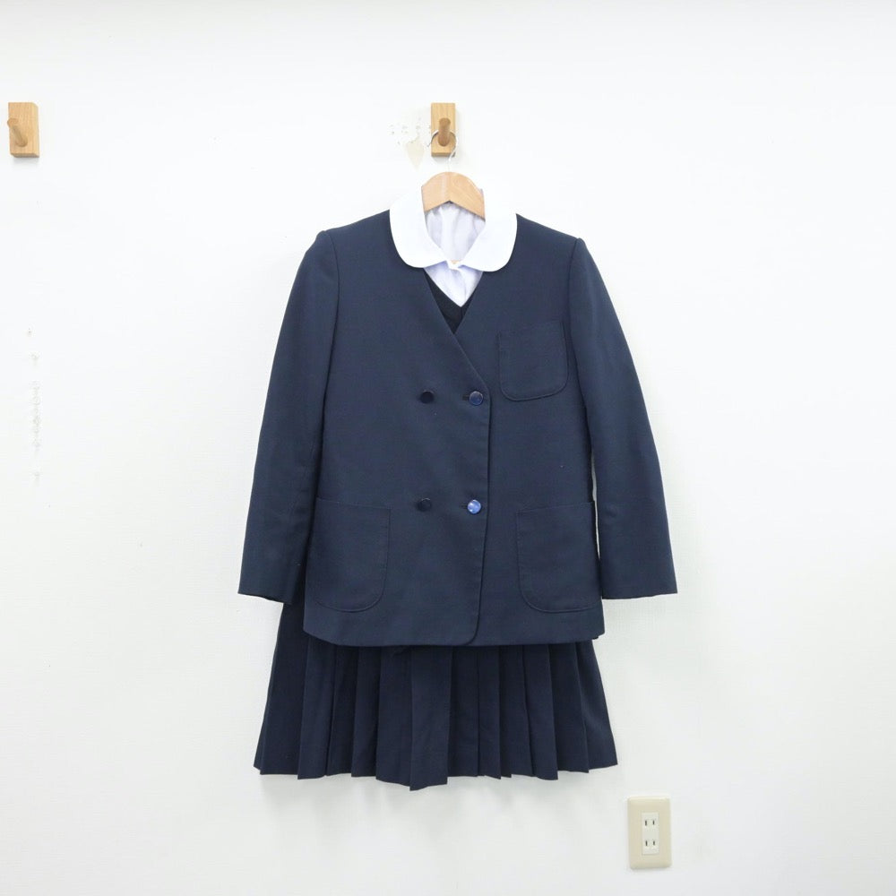 【中古】栃木県 西中学校 女子制服 4点（ブレザー・シャツ・ニット・スカート）sf014345