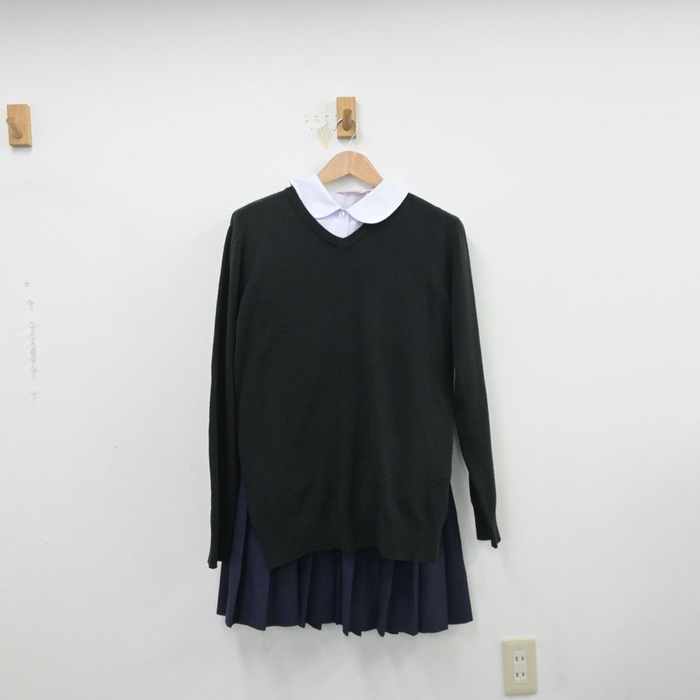 【中古】埼玉県 広島中学校 女子制服 3点（シャツ・ニット・スカート）sf014346