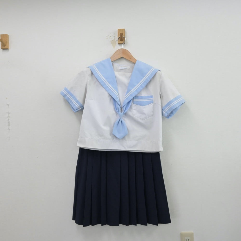 【中古】大阪府 上野芝中学校 女子制服 4点（セーラー服・ベスト・スカート）sf014353